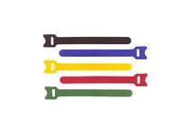 Hook and Loop Tie Wrap - Reusable Cable Ties (8 inch - 10 pack, Multi-Color)