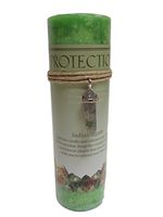 Indian Agate Crystal Energy Pillar Candle and Pendant Stone for Protection