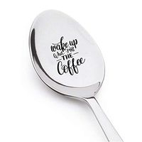Hostess gifts - Wake up and Smell the Coffee - Coffee spoon - Coffee lover gifts - Daddy gifts - Engraved spoons - Good morning - Friendship gifts - 7 Inches