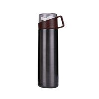 ZHENQ Thermos hot Water Bottle Fashion Wooden Kettle Outdoor Insulation Cup Travel Vacuum Flask Insulation, Vacuum Technology, Permanent Insulation, Reduce Bacterial Growth (Color : B)