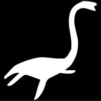 Nessy Loch Ness Monster Decal Sticker (White, Mirrored), Decal Sticker Vinyl Car Home Truck Window Laptop