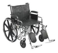 Wheelchair, McKesson, Dual Axle Desk Length Arm Padded, Removable Arm Style Composite Wheel Black 22 Inch Seat Width 450 lbs. Weight Capacity, 146-STD22ECDDA-ELR