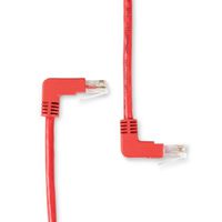 CAT5e 100-MHz Angled Patch Cable (UTP), 90 degree Down-90 degree Up, Red, 1-ft. (0.3-m)