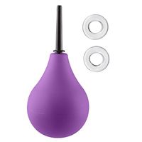 Cloud 9 Novelties Premium Deluxe Enema Douche EZ Squeeze Bulb with Soft Nozzle Taperd Tip & Bonus C Rings, Purple/Black