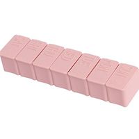 Molyveva Portable Travel Pill Organizer with Moisture-Proof Design and 7 Compartments a Week to Hold Vitamins, Supplements and Medication (Pink)