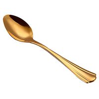 Mlide Stainless Steel Spoon,Multicolor Handle Flatware Ice Cream Drinking Tools Kitchen Gadget(Gold)