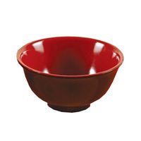 Yanco CR-130 Black and Red Two-Tone Rice Bowl, 8 oz Capacity, 4.5" Diameter, Melamine, Black/Red Color, Pack of 48