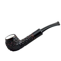 Gasparini Maxim Domino Briar Meerschaum Lined semi Bent Small Tobacco Smoking Pipe