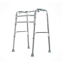 GYZ GY Elderly Walker, Four-Legged Cane Foldable Adjustable for Disabled People Rehabilitation Walker Walking Auxiliary Vehicle Carrying Capacity 100kg Medical Supplies (Color : Silver)