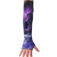 FRS Ltd Unisex Cooling Arm Sleeves Colorful Galaxy UV Sun Protection Arm Perfect for Driving Fingerless Breathable Gloves (1 Pair)