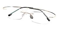 SOOLALA High End Lightweight Titanium Stainless Steel Rimless Reading Glasses, Gold, 2.0x