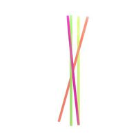 Party Dimensions 200 Count Multi-Colored Straws, Mini, Neon