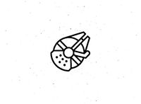 Star Wars Millenium Falcon Black Decal Vinyl Sticker|Cars Trucks Vans Walls Laptop| Black |5.5 x 5 in|LLI560