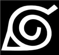 NARUTO ANIME LEAF VILLAGE LOGO VINYL STICKERS SYMBOL 5.5" DECORATIVE DIE CUT DECAL FOR CARS TABLETS LAPTOPS SKATEBOARD - WHITE