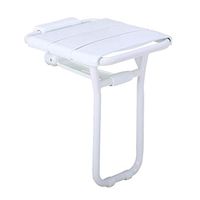 Wall Mounted Shower Seat with Stainless Steel Legs, Foldable Bathroom Bench Shower Stool, Bathroom Mobility Aid, for Elderly Disabled and Pregnant Women, Max Load 250kg (Color : White)