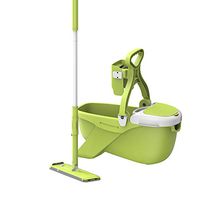 WNTHBJ Can Pull mop Bucket, Hand-Free mop Flat mop, Set a Good mop Stainless Steel Tube mop for Washing and Dry Cleaning,B