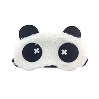 HUAhuako Eye Mask, Cute Panda Design Plush Travel Sleep Nap Eye Shade Cover for Men Women, Block Out Light Soft XX Eye