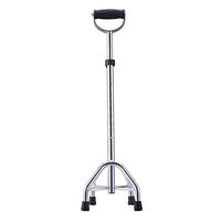 Thicken Walking Aid Crutches Retractable Aluminum Alloy Anti-Slip Stick Old Four-Legged Cane 68cm MUMUJIN
