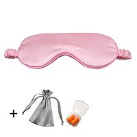 Eye Mask for Sleeping with Elastic Strap for Full Night's Sleep, Travel and Nap, Bonus Free Bag and Ear Plugs (Pink)