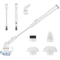 CLOFY Electric Spin Scrubber with Rechargeable Battery, Cordless Power Cleaning Brush Shower Cleaner with 4 Replaceable Shower Scrubber Brush Heads for Tub, Shower, Floor, Bathroom, Kitchen, Pool