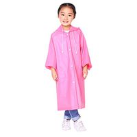 Coupondeal Full Body Solid Color Hooded Epidemic Prevention Raincoat For Boys And Girls(Pink,L)