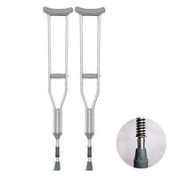 ZBYL Lightweight Aluminum Alloy Underarm Crutches 1 Pair (2 Units) Non-Slip Shock Absorption Ergonomic Design Adjustable Height 49-55Inch