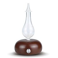 TOMNEW Essential Oil Diffuser, Nebulizing Diffuser,Wood and Glass Aromatherapy Diffuser, 7 Color Changing LED lights – No Heat, No Water, No Plastic
