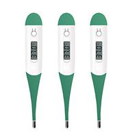 Digital Body Thermometer for Adults Children Babies Pet, Soft Head Underarm Thermometer with Beeper, Accurate Read Monitor Fever Temperature in 1min by Oral Rectal Axillary Underarm(Green 3Pack)