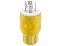 Leviton 28W76 30 Amp, 480 Volt- 3PY, Locking Plug, Industrial Grade, Grounding, Wetguard, Yellow