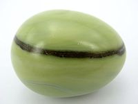 jennysun2010 1 Piece Natural Green Lemon Jade Gemstone Egg Crystal Healing Sphere Massage Finger Exercise 35x40mm