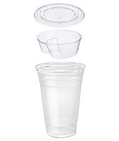 25 count 3-piece 20 oz Take n' Go Parfait/Snack Cup, Includes Insert and Flat Lid w/Signature Party Picks