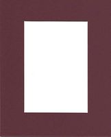 Pack of (5) 8x10 Acid Free White Core Picture Mats Cut for 5x7 Pictures in Maroon