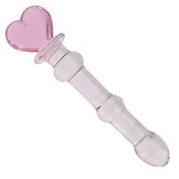 Glass Wand Massage Fairy Pink 5 Lovely Shapes Design Medical Grade Massager as A Beginner Gift Toy for Lover Fun (Medium Heart)