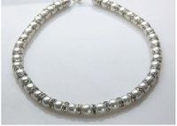 White & Crystal Magnetic Therapy Necklace 18"