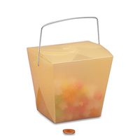 Yellow Frosted Plastic Chinese Take Out Boxes 2 3/4" X 2" | Quantity: 12