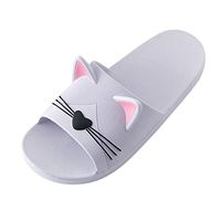 Slippers Men&Women Home Indoors Slippers Cartoon Cat Floor Family Shoes Beach Sandals Non-Slip Bathroom Slippers Purple