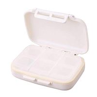 Portable Pill Case, LifeEasier BPA Free Detachable Vitamin Medicine Travel Box Daily Fish Oil Supplement Organizer Dispenser with 6 Compartments and Buckle for Pocket/Purse/Handbag/Backpack (White)