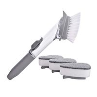 Automatic Liquid Brush Pot Artifact Non-Stick Oil Wash Pot Brush Kitchen Cleaning Brush Long Handle Pot Brush