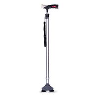 HXZXH Canes for Men and Women Fashionable Walking Cane Stick with Three Prongs Tips Self Standing Heavy Duty Adjustable Light Weight Hand Crutch with T Handle Aluminum (Silver)