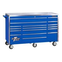 Extreme Tools EX7217RCBL 17-Drawer Triple Bank Roller Cabinet with Ball Bearing Slides, 72-Inch, Blue High Gloss Powder Coat Finish