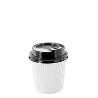 Black Plastic Coffee Cup Lid - Fits 4 oz - 2 1/2" x 2 1/2" x 1/2" - 50 count box - Restaurantware