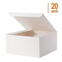 Giftol Gift Box 20 Pack 8 x 8 x 4 inches Fold Box Paper Gift Box Bridesmaids Proposal Box for Bridal Birthday Party Christmas（White）