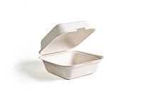 6" x 6" x 3" Compostable Burger Box, Heavy Duty, Off-White, Made from Sugarcane - Renewable, Sustainable and Biodegradable (400)
