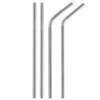 Sikye Reusable Long Stainless Steel Metal Drinking Straws Fits 20 Oz & 30 Oz Cups,2pcs Straight + 2pcs Bend