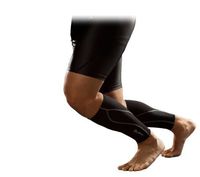 Phiten X30 Titanium Compression Calf Sleeves - Pair, Black/Gray, Large