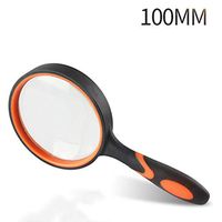 Yxian Magnifying Glass 20X Handheld Reading Magnifier - 100MM/75mm Large Magnifying Lens with Non-Slip Soft Handle for Book Newspaper Reading, Insect and Hobby Observation, Classroom Science,100mm