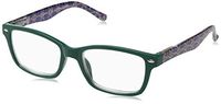 Peepers by PeeperSpecs Women's Gypsy Soul Square Reading Glasses, Emerald/Floral, 50 mm, +1.00