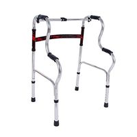 Walkers Walking Frame Walking Frames Portable Collapsible Old Man Non-Slip Disabled Adjustable Aluminum (Color : Silver, Size : 554780~90cm)