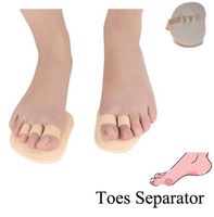 Toe Splint & Straightener, Footcare Forefoot Mat Overlap Toe Separator Correction Pad Protector for Hallux Valgus Mallet Finger Pad Deformation Corrector Three Toe Two Toe (3 Loops 1 Pair)