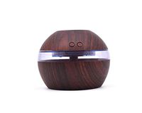 300ML Wood Grain Humidifier Essential Oil Aroma Diffuser with Lamp Electric Ultrasonic Air Humidifier for Home Office,dark wood color